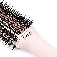 Vista 2 de L'ANGE HAIR - Cepillo secadora de aire caliente Le Volume 2 en 1 de titanio para todo tipo de cabello, de 75 mm con barril ovalado, para obtener