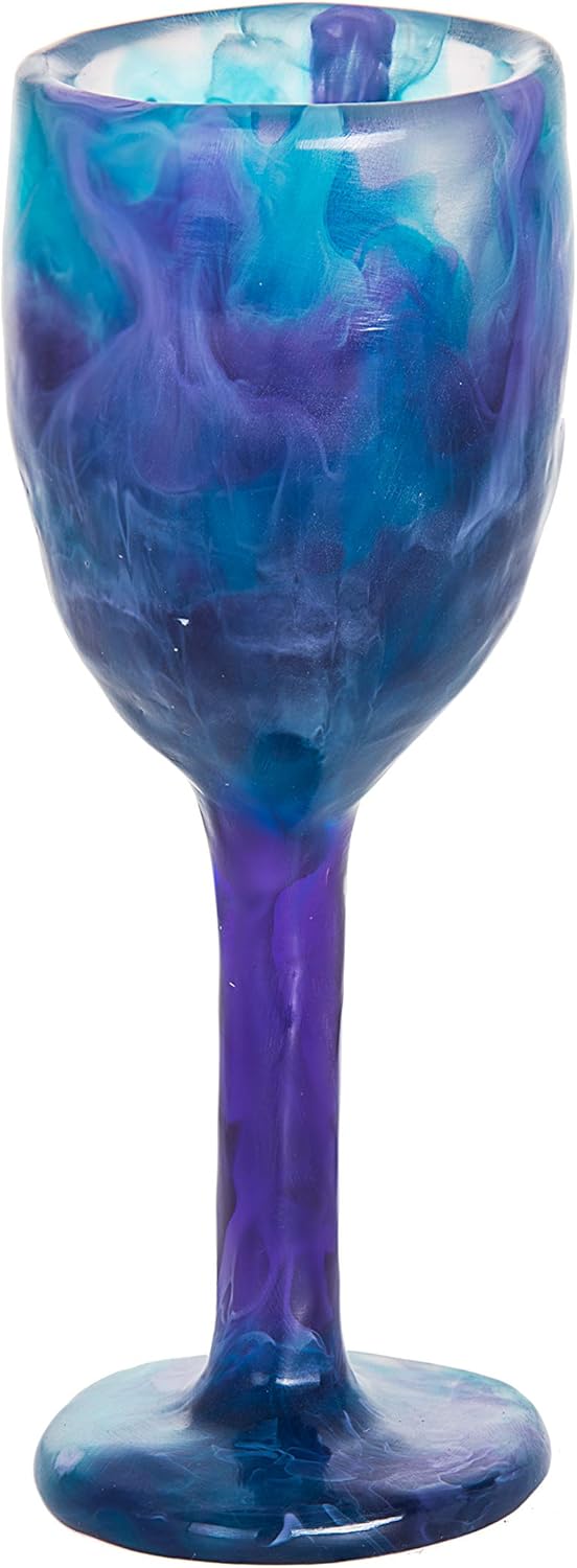 Resin Kiddush Cup Blue Haze- Artisanl Design - Add Elegance to Your Passover and Shabbat Table - 2.75" Wide and 7.5" Height.