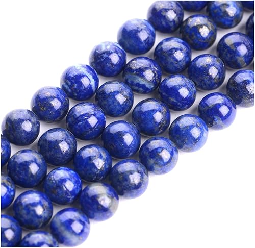 Miniatura 5 de Adabele - 4 hebras de piedras preciosas curativas de lapislázuli azul natural grado A de 0.394 pulgadas, cuentas de piedra redondas sueltas (136-148