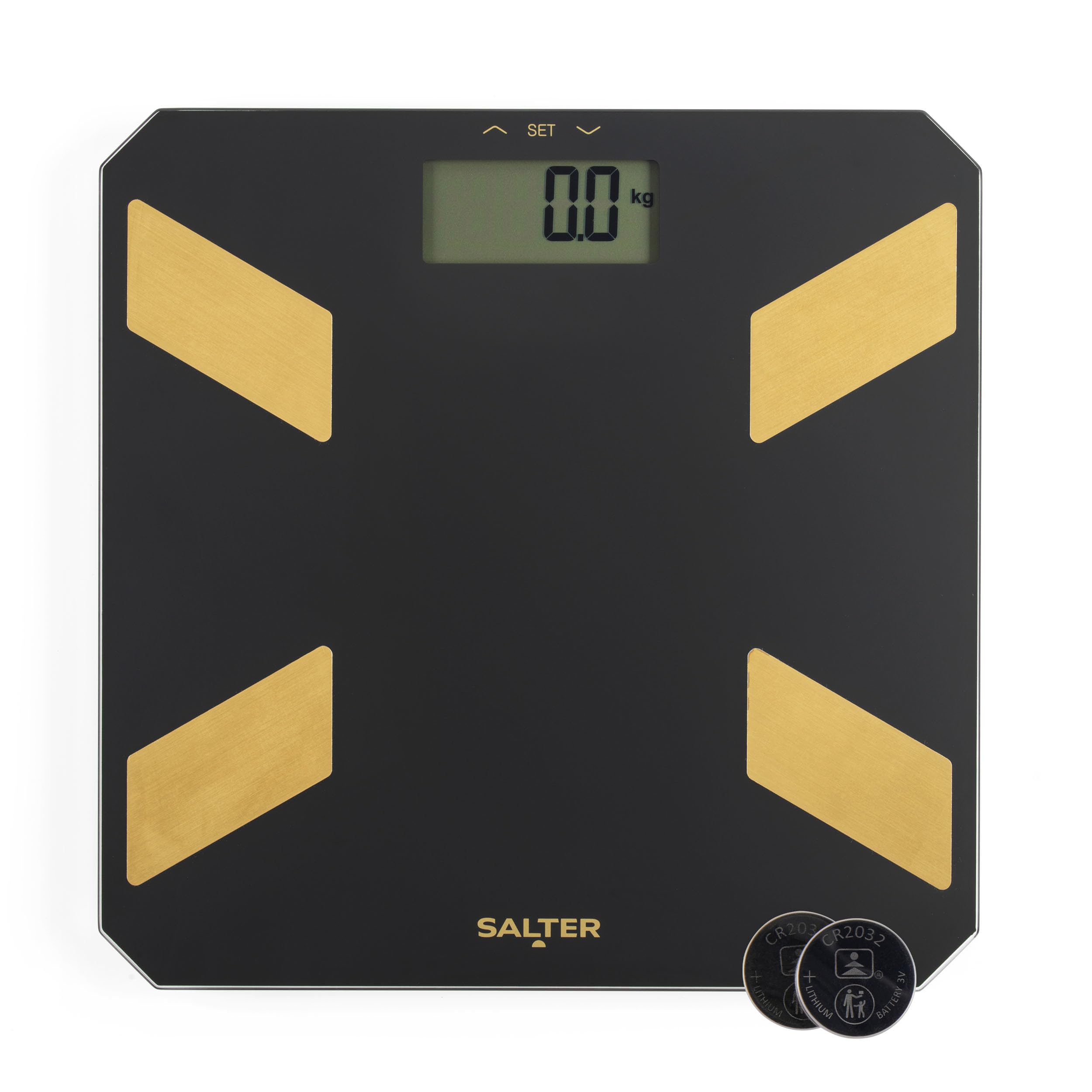 Salter Glass Analyser Scale – Digital Body Fat & Water Scale, 180kg, LCD