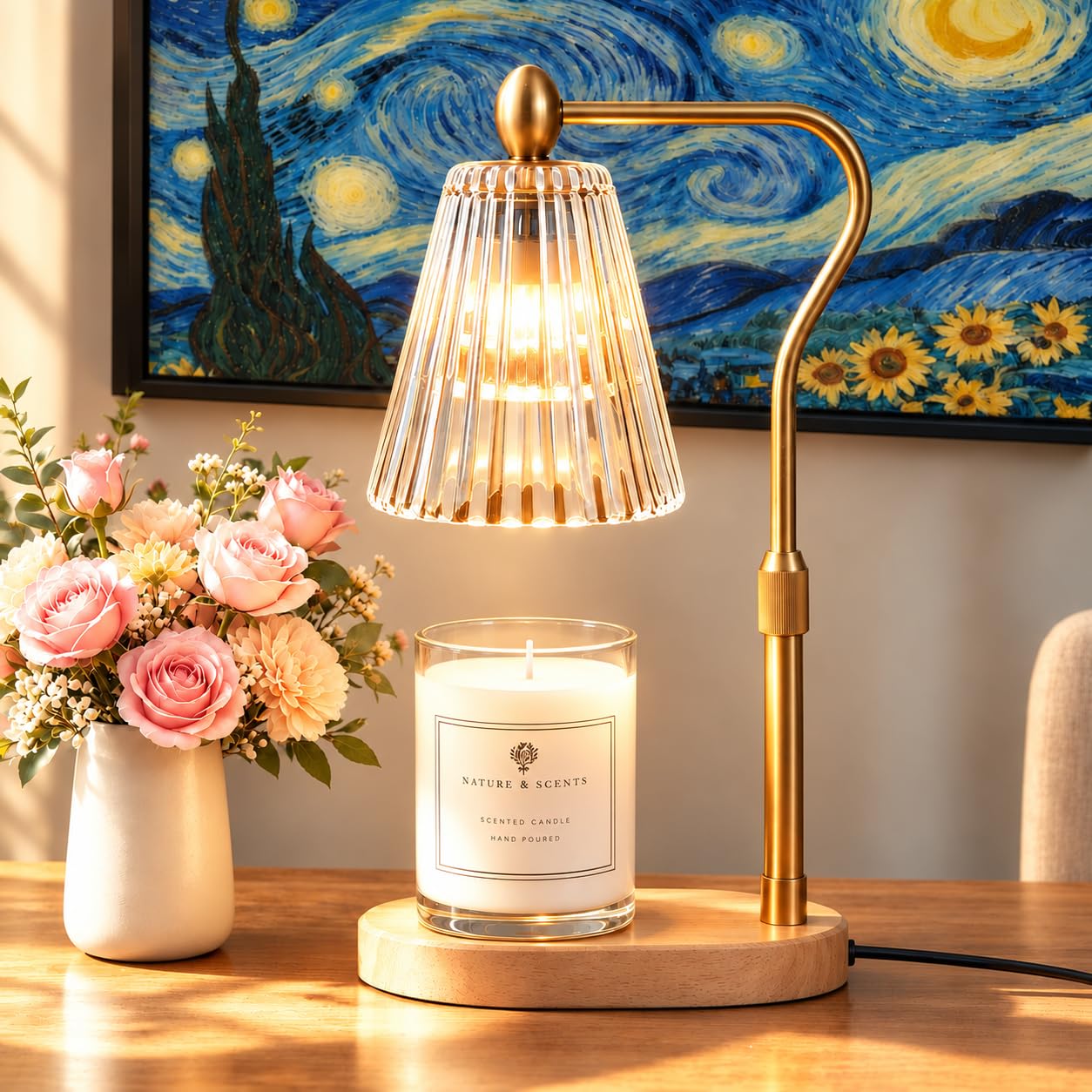 WUEAOA Kerzenwärmer Lampe für Duftkerzen, Kerzen im Glas, ohne offene Flamme, Zeitschaltuhr und Dimmer, Geschenk für Mama und Frauen