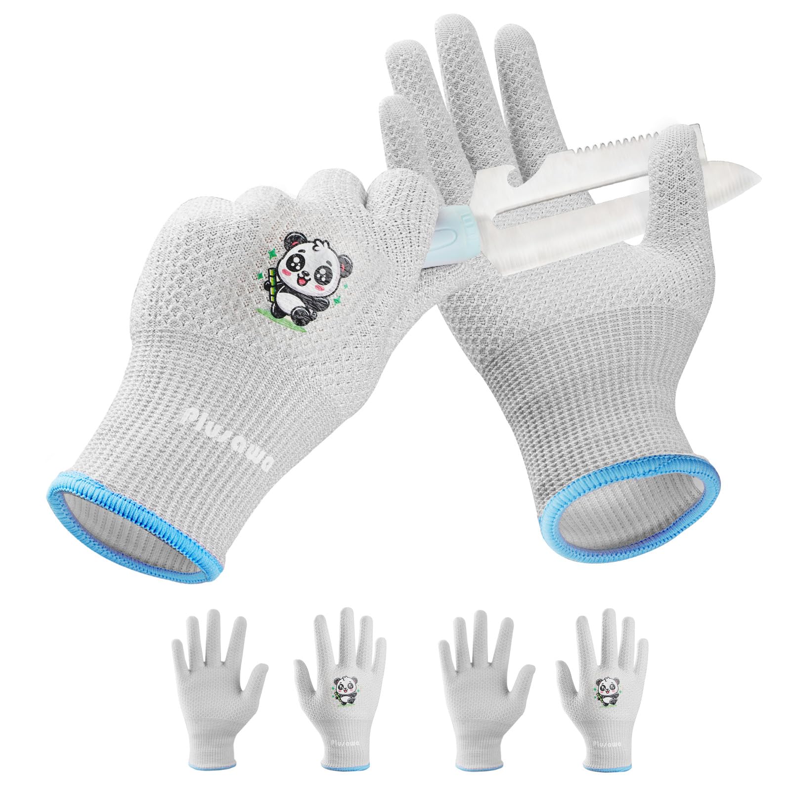Plusawa 2 Pairs Kids Gardening Gloves for Age 3-12,Cut Resistant Kid Protective Gloves, Breathable, Flexible and Non-Slip for Girls and Boys-S