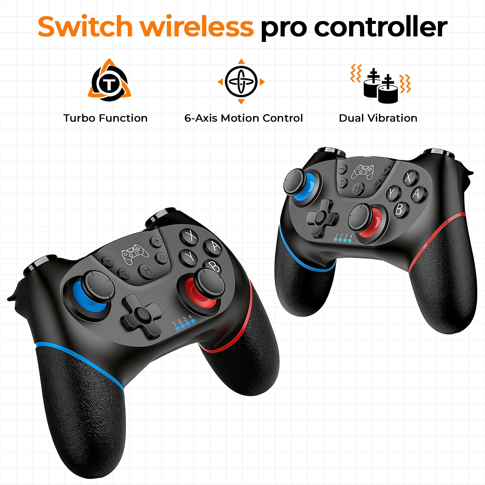 Retear Kit Accesorios Switch 2 (17 en 1), 2*Mando Pro Switch 2, Funda De Transporte Portátil, Protector Pantalla, Agarres para Joycon, Volantes, Estuche Tarjetas Juego Y Carcasa para Nintendo Switch 2