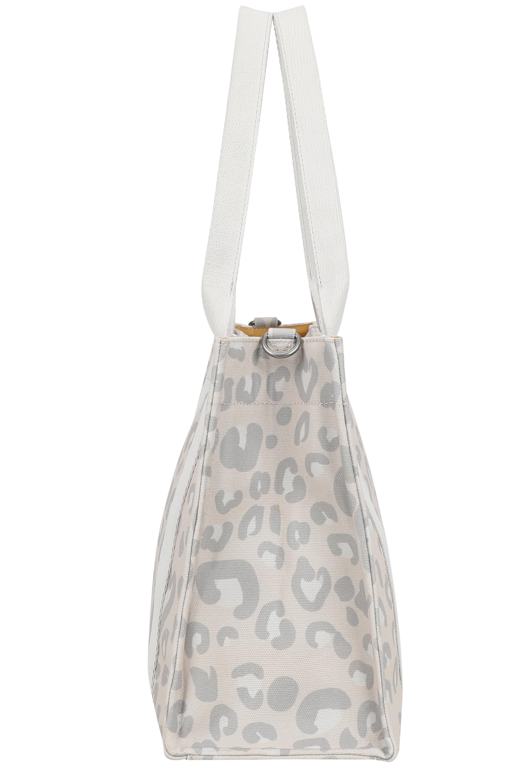 Fritzi Tote Shopper Leo bolso mujer canvas shopper estampado leopardo bolso tote grande cierre cremallera bolso hombro ciudad festival viaje compras bolso diario 29,5 x 40 x 14 cm - Rosa, Verde, Beige