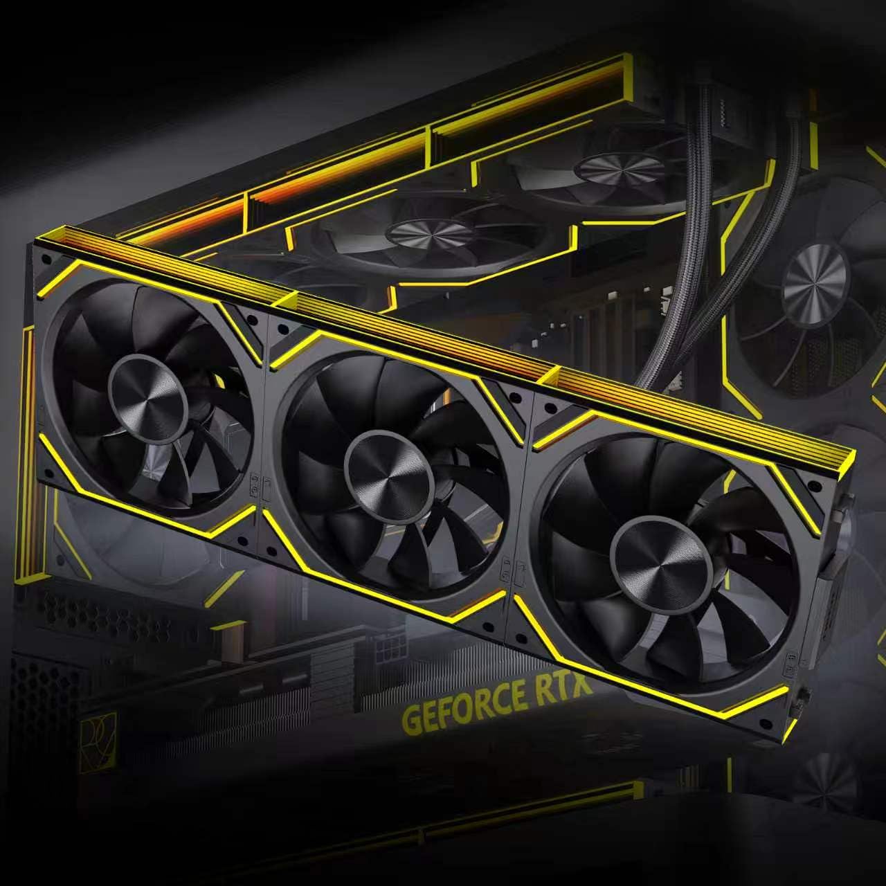 PC Fan JM-V2 RS 120 Infinity Mirror Module Daisy-Chain ARGB Fan 120mm Triple Pack Suitable for Computer Case & 360mm AIO Cooler (Black Reverse)