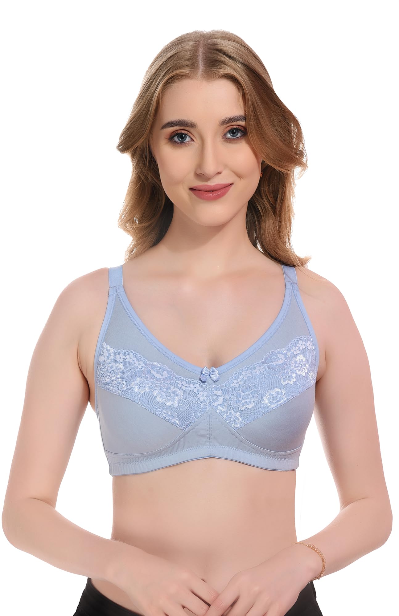 elina Women's Full Coverage Cotton Hosiery Net Bra (Zena)-picture-23