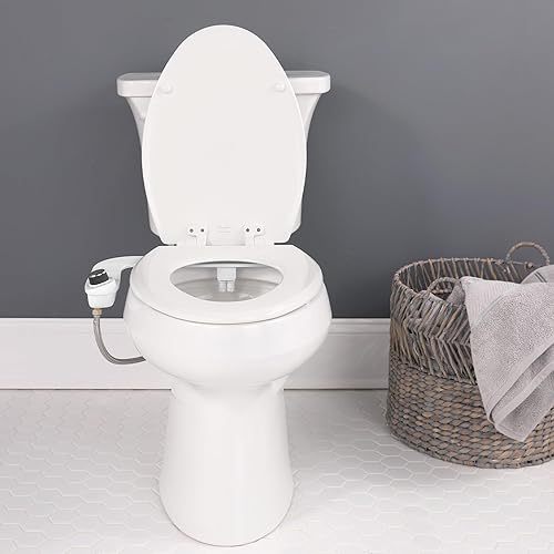 Miniatura 8 de Accesorio para inodoro de bidé con boquilla doble Bio Bidet SlimTwist, rociador de agua dulce, no eléctrico, fácil de instalar, entrada de latón y