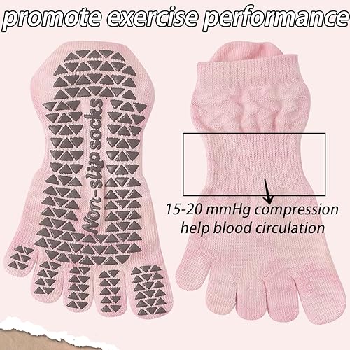 Miniatura 2 de CHUNFO Grip Socks Women Pilates Yoga Sock Non Slip Barre Tie Dye Colorful Dance Cotton Ankle Compression Sock 124 Pairs