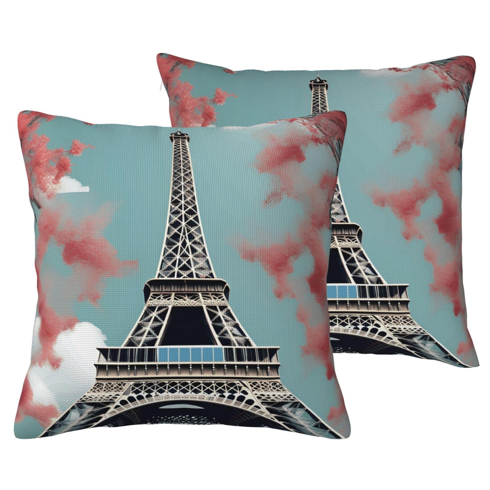 Housse de coussin Tour Eiffel pour un salon cosy et une déco de canapé chaleureuse