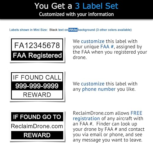 Miniatura 6 de Mavic Air - Paquete de identificación de drones de la FAA - Etiquetas (3 juegos de 3) + tarjeta de identificación de registro FAA UAS para pilotos