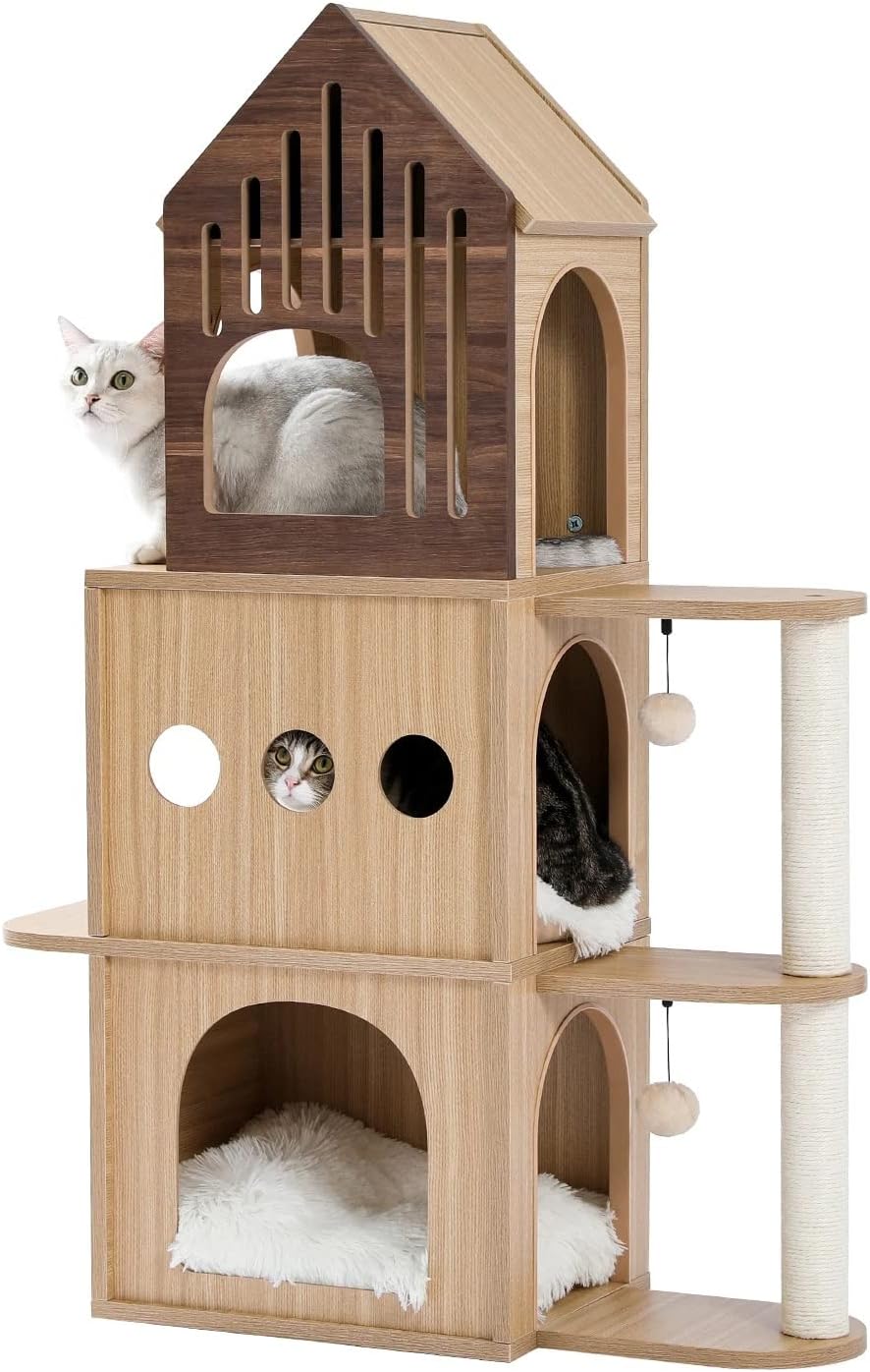 Cat Scratching Post Tree with Toy Mouse, Bed, Sisal Kenya Ubuy