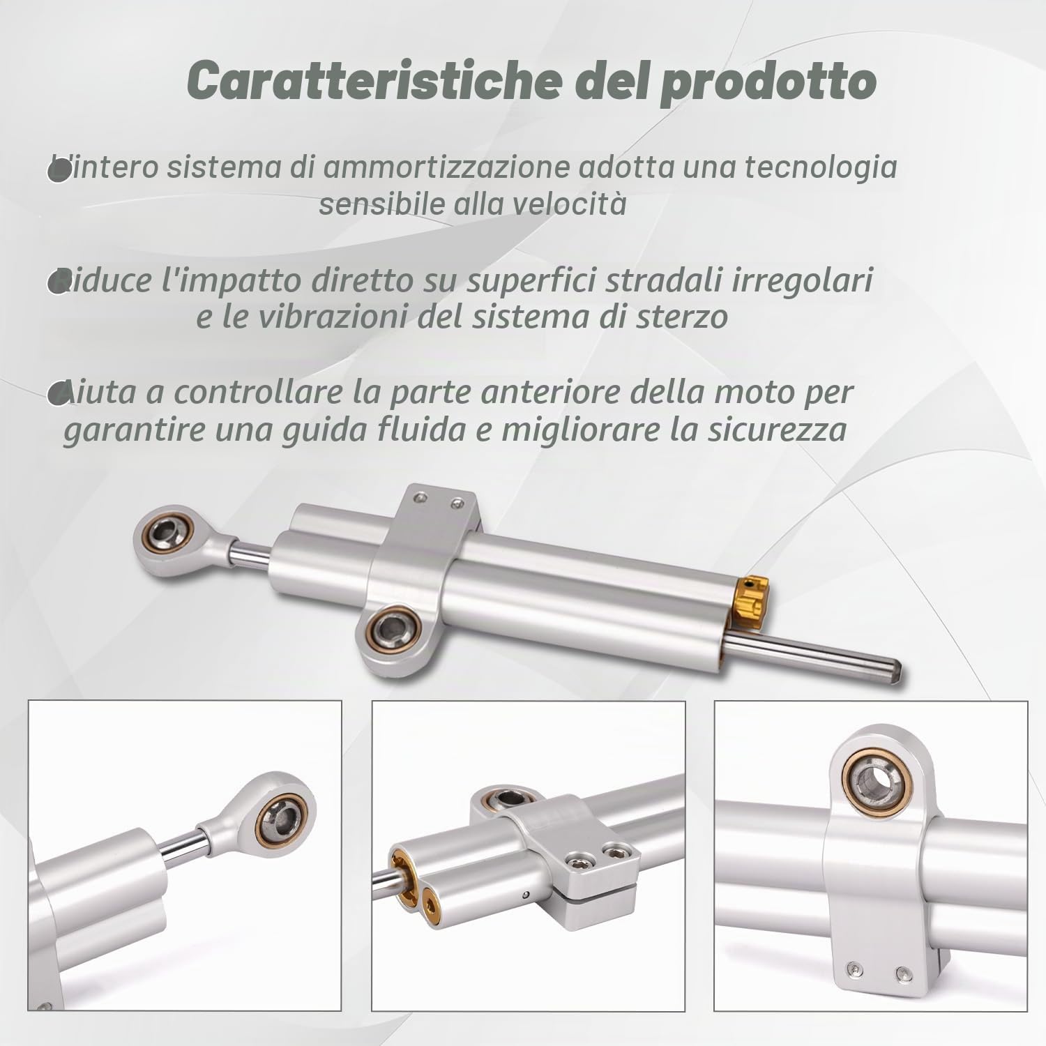 Ammortizzatore Sterzo Moto Universale Regolabile Alluminio CNC per MT07 GSXR750 K4 ZX6R TL1000R