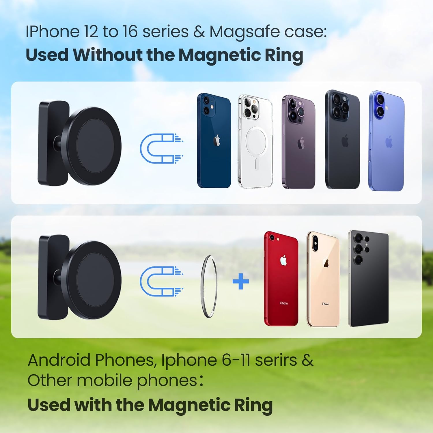 Golf Cart Phone Holder Magnetic Phone Mount Compatible with MagSafe Ultra Strength Magnet Golf Cart Accessories Gift for Friend - Image 6