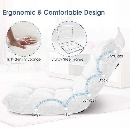 Miniatura 70 de Giantex - Sofá plegable que se convierte en cama, para videojuegos, descansar, sentarse, ajustable, reclinable Púrpura,Rosado,Negro