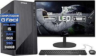 Computador Completo Blue PC Intel Core i5 8GB SSD 240GB Monitor 15" HDMI LED Teclado e Mouse