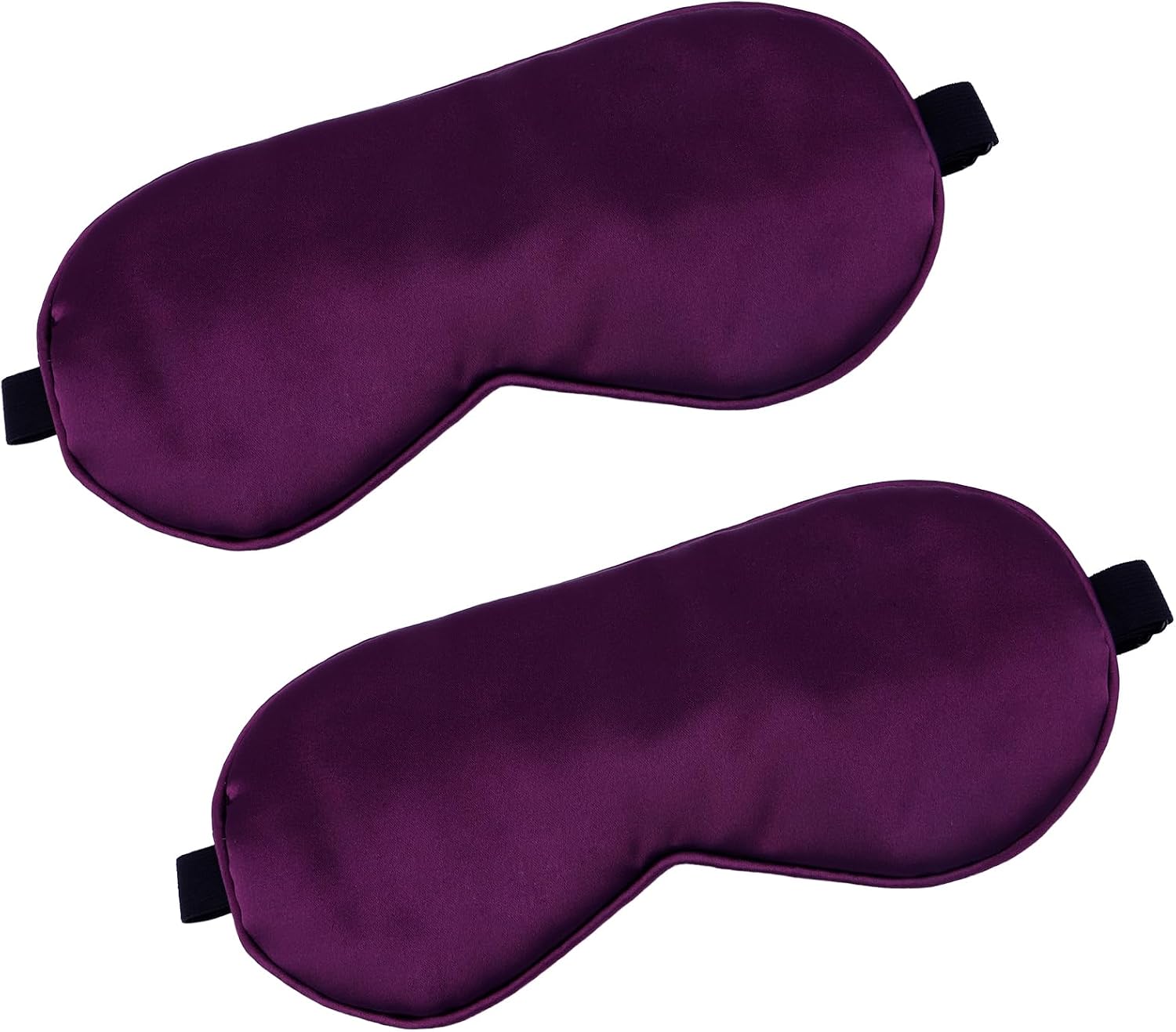 2 PCS Black Satin Sleep Masks, Adjustable Silk Eye Mask for Sleeping, Blind Folds Soft Breathable Blindfold for Adults Couples Play Party Games Airplane Travel Essentials Eye Covers Patches Night Mask