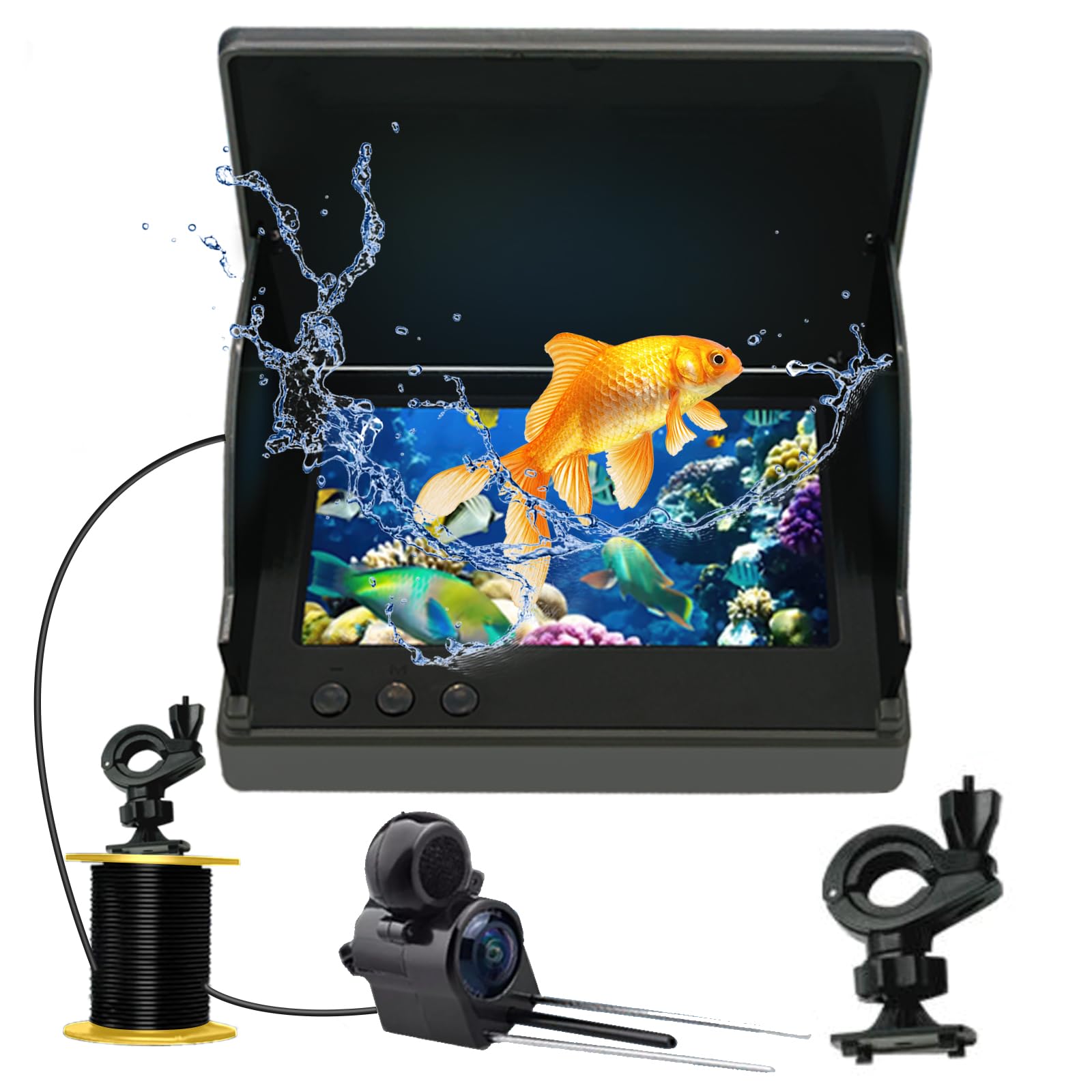Cámara de Pesca Subacuática 4,3" IPS IP65 Visión Nocturna Infrarrojos Gran Angular