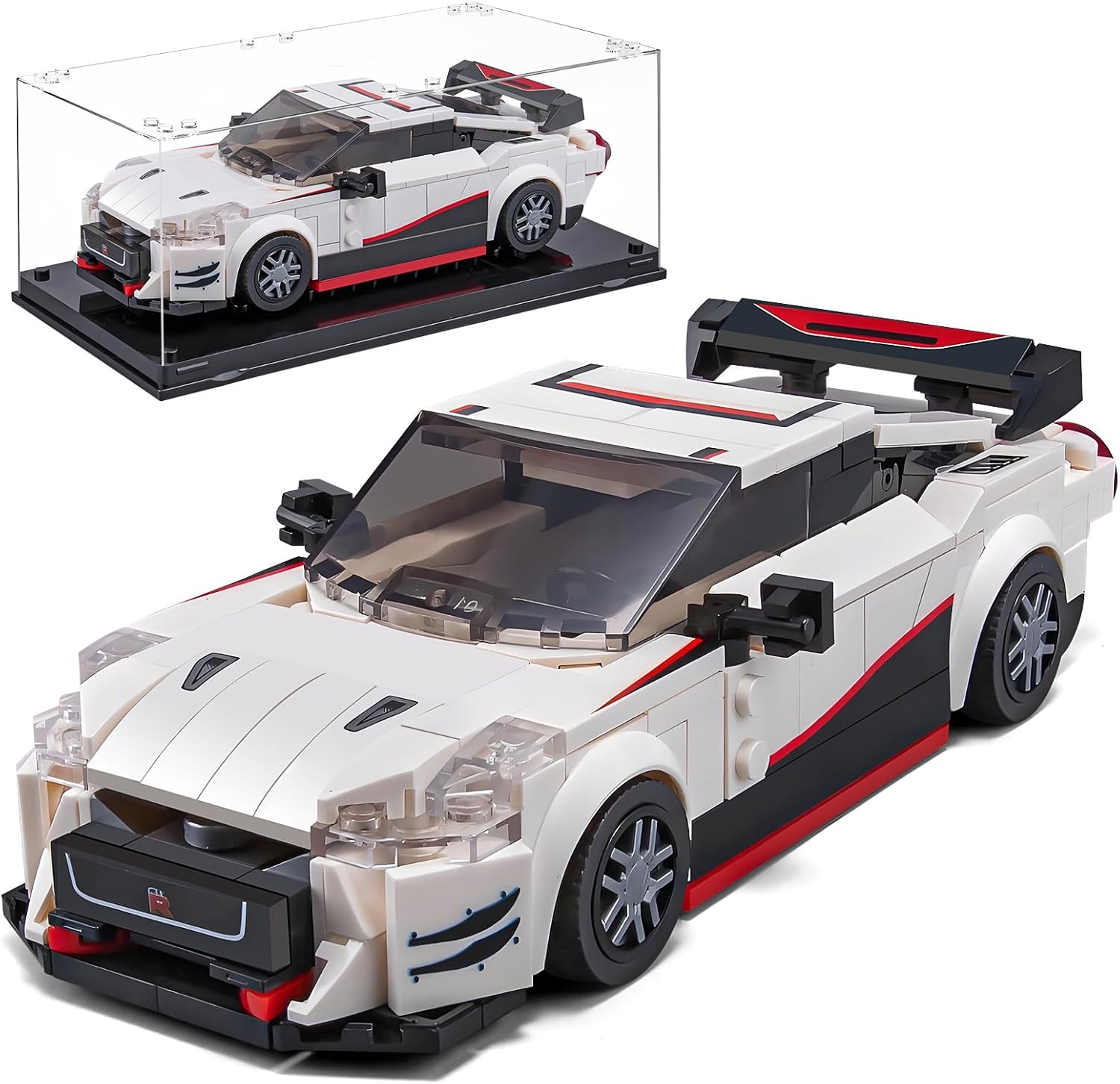 HIGH GODO Sports Car Building Set for Adults, Classic Racing Car Collectible Decor Model Kit with Display Box, Cool Vehicles Gifts for Adults and Teens Age 14+ (324 Pieces)
