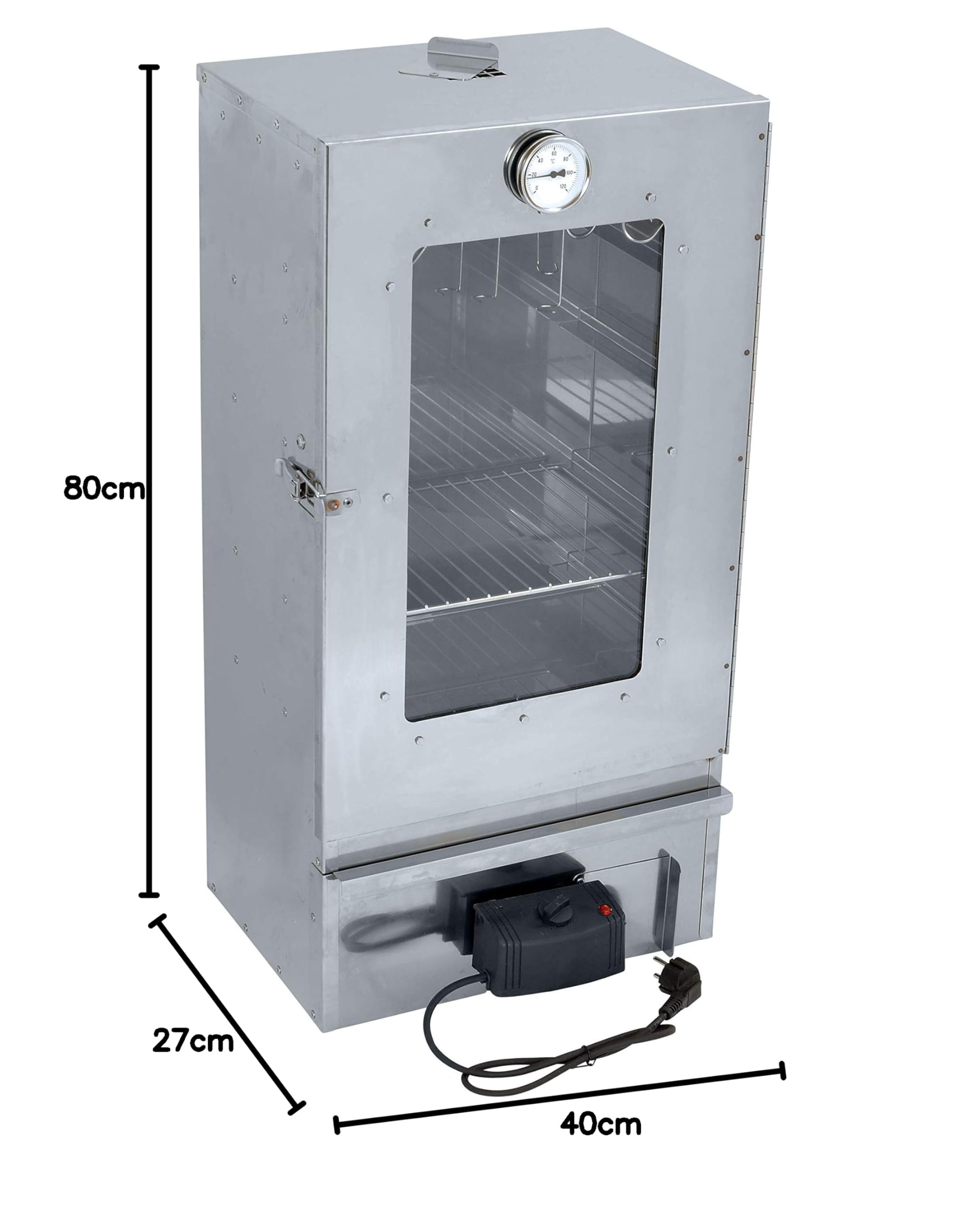 Piec wędzarniczy / szafa wędzarnicza ze stali nierdzewnej z szybką [zestaw elektryczny o mocy 2,0 kW]