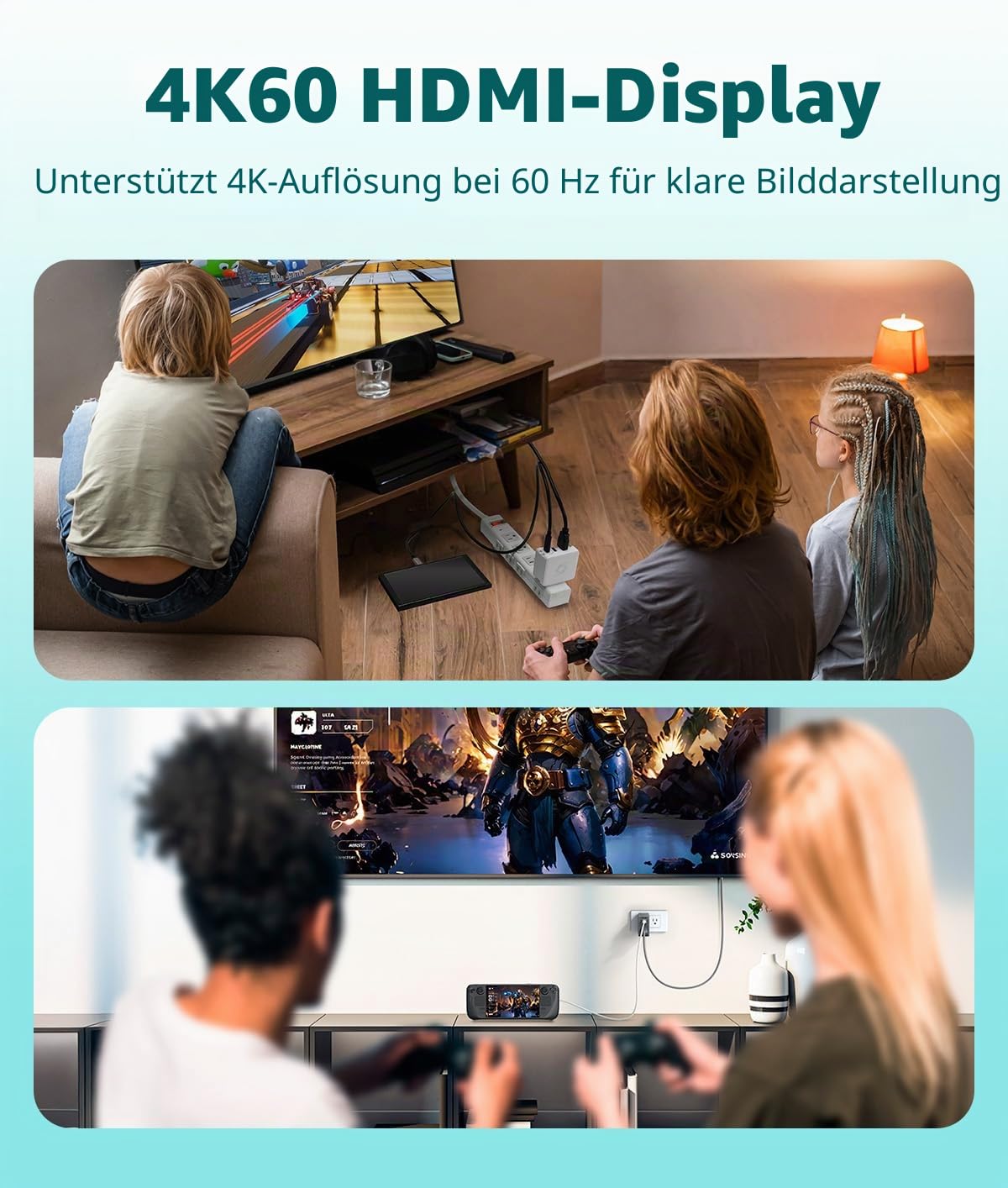 AVerMedia Capture-Karte für Streaming, 1080p60 HDMI, Tragbares Ladegerät für Nintendo Switch, 100W GaN-Schnellladung USB-C-Hub, TV-Dockingstation mit 4K60 HDMI - Elite GO GC313 Pro
