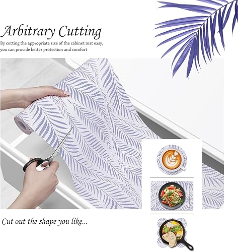 Miniatura 3 de Jersow Revestimiento antideslizante para estantes, no adhesivo, de 12 x 240 pulgadas, para armarios de cocina, refrigerador, estantería de alambre,