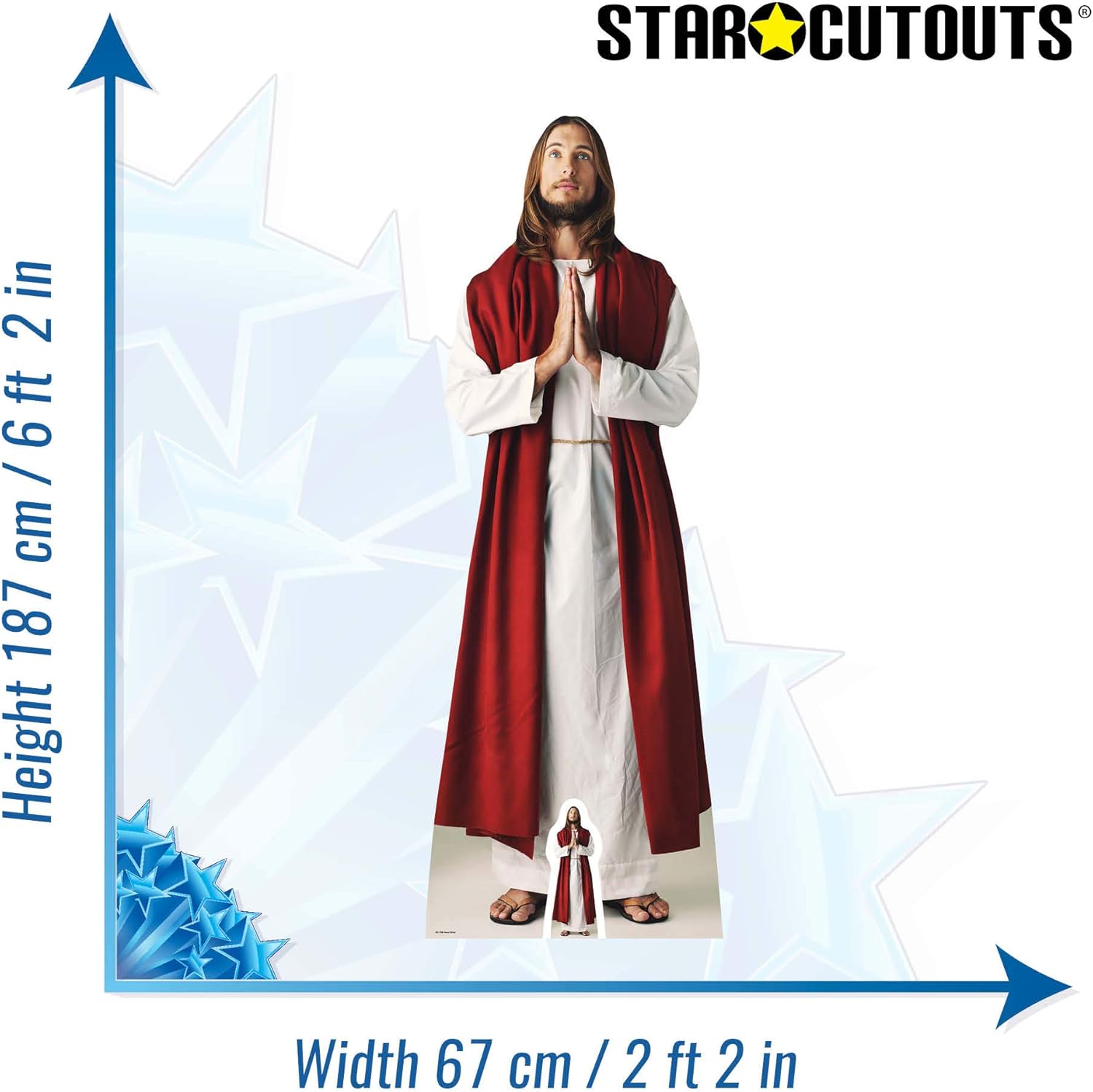 Star Cutouts Ltd Lifesize cardboardcut Free Mini Cut Out of Jesus Christ, 187 x 67 x 187 cm, Multi-Colour