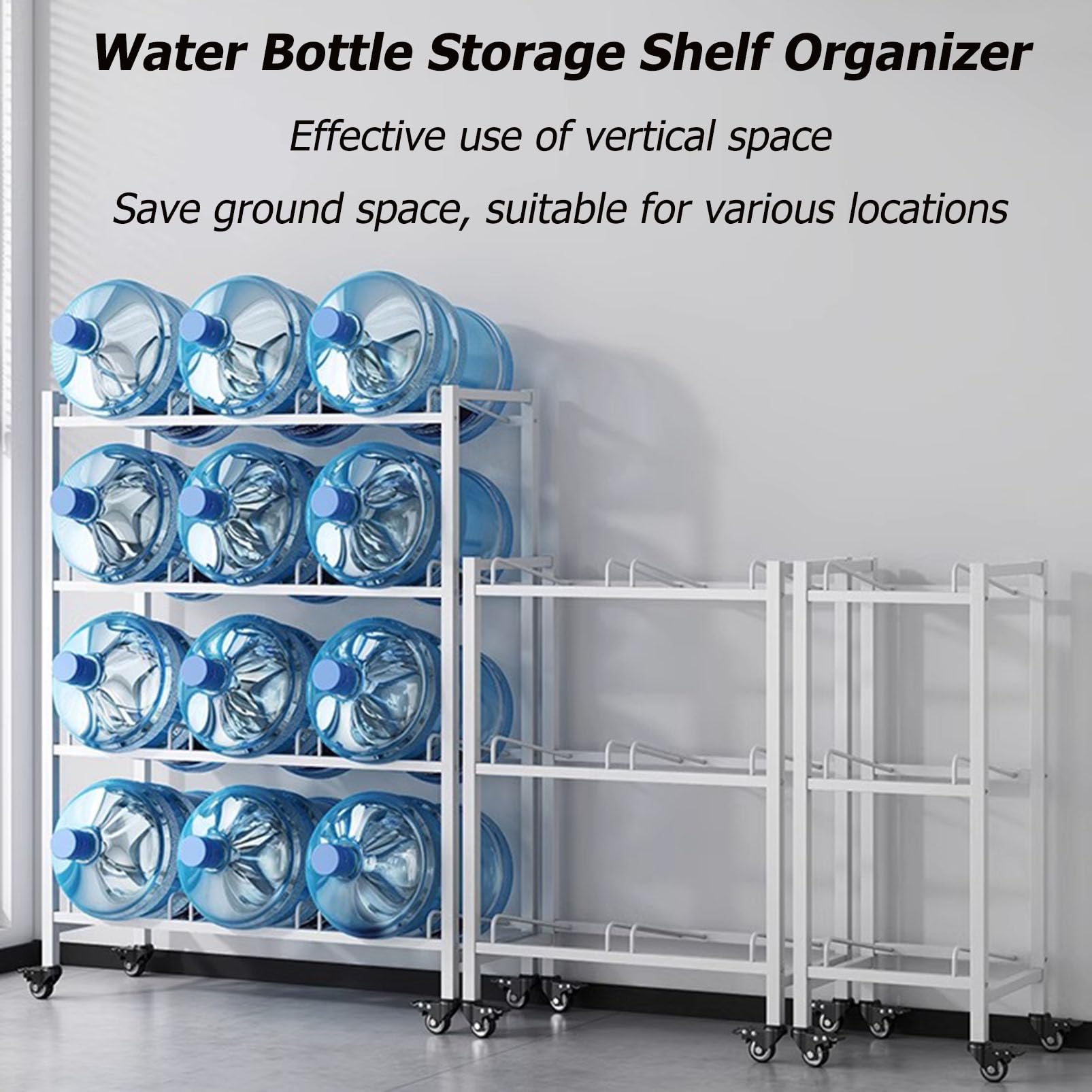 Robuster Wasserflaschenhalter mit Rädern – 1,8 l Flaschenregal für Zuhause, Büro, Fitnessstudio und Restaurant – tragbarer Kühlkrug-Organizer und Spender