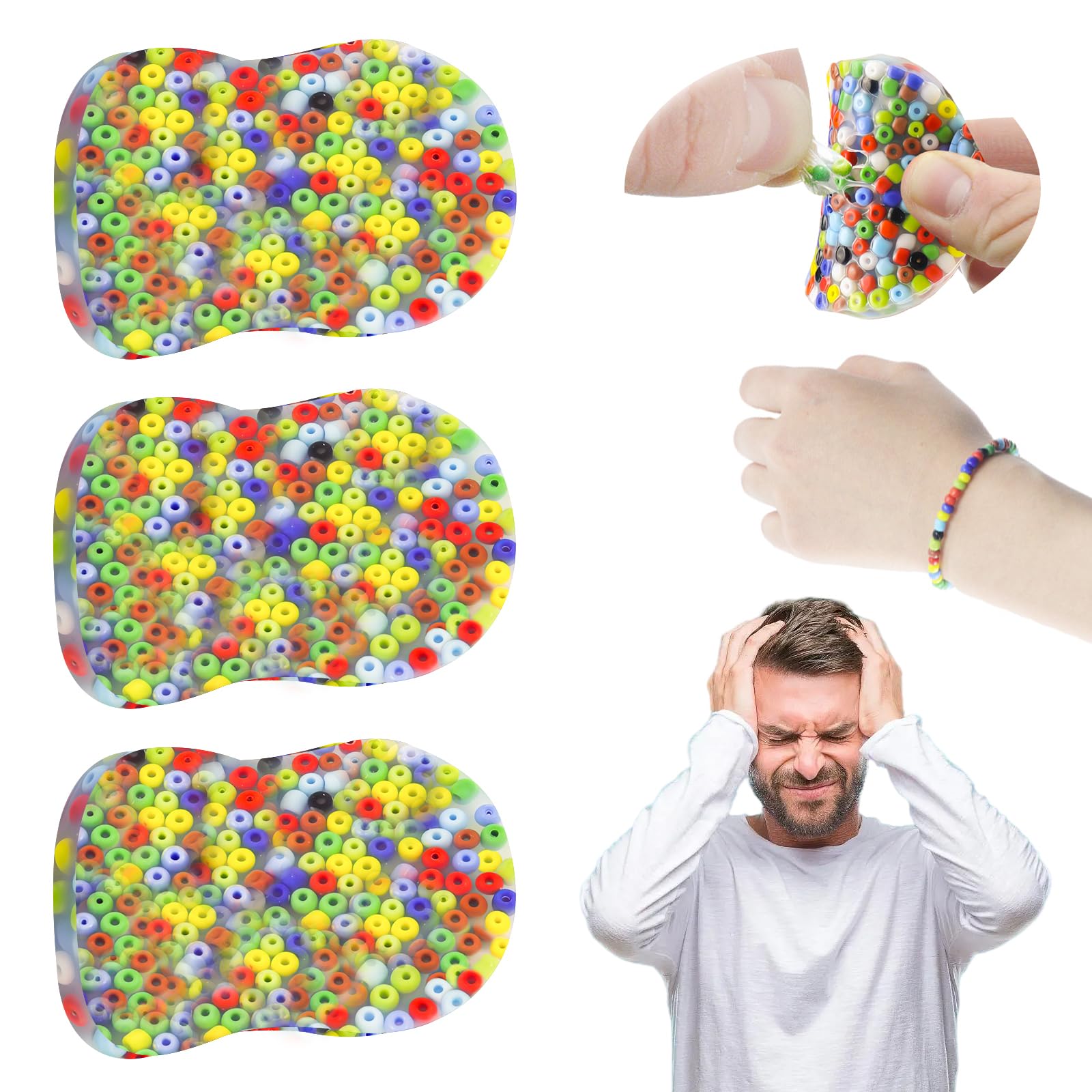 3Pcs Skin Picking Fidget Toys, Picking Pad, Sensory Toys for Skin Picking, Portable Fidget Toy for Children and Adult, Christmas, Party Favors, Prizes for Kids (6CM/2.93IN)