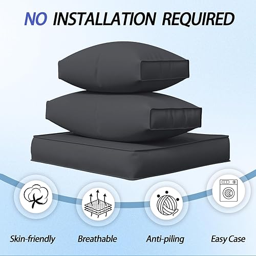 Miniatura 6 de Cojines para muebles de patio, 14 cojines de repuesto resistentes al agua para exteriores, cojines de sofá seccionales para juegos de conversación