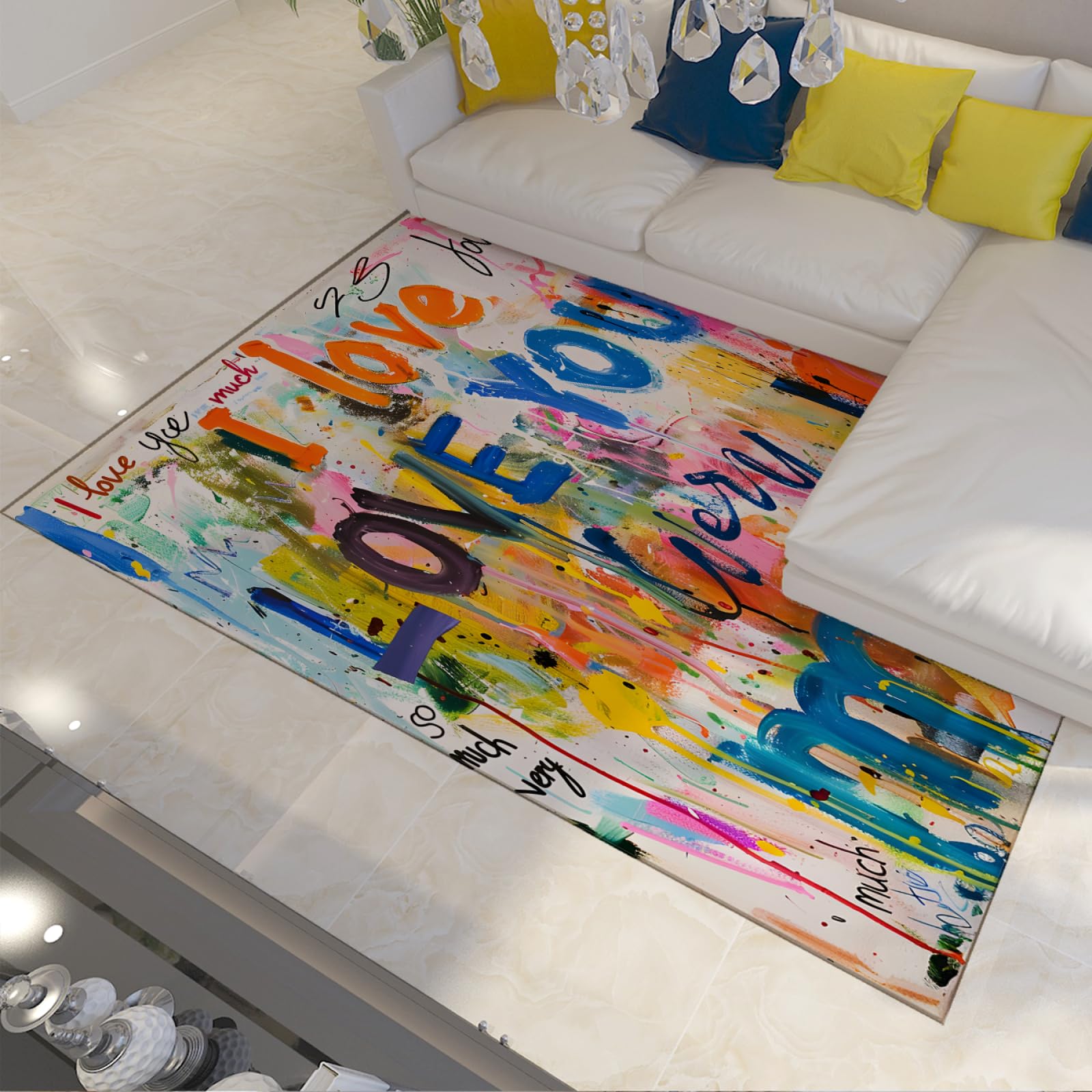 Tapis Banksy poils ras lavable 60x120cm pour nettoyer facilement le sol de l'entrée