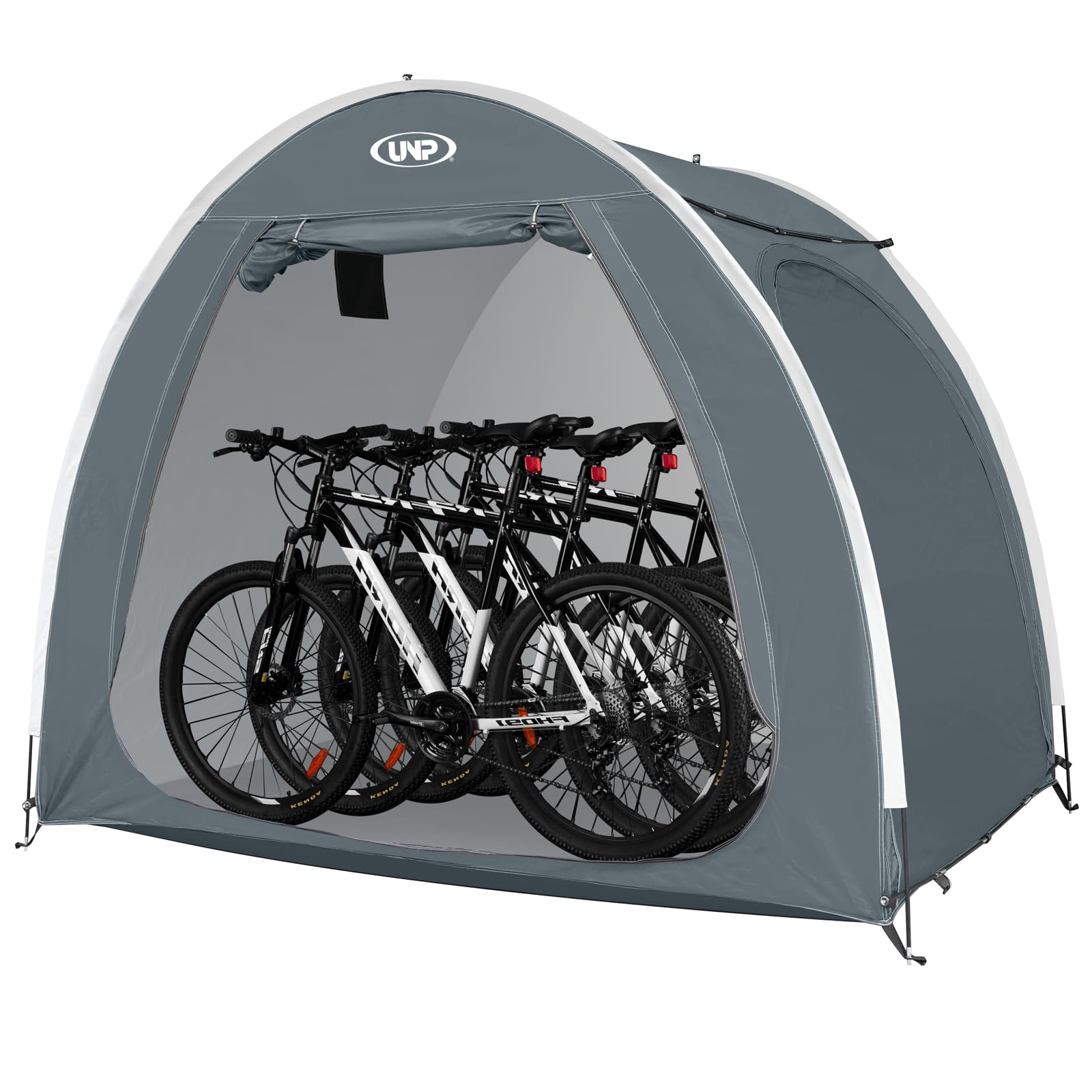 UNP Tenda per capanno per biciclette, portatile, per esterni, con tessuto Oxford 210D spesso PU4000, impermeabile per 1/2/3/4 biciclette, copertura per biciclette, tosaerba, attrezzi da giardino