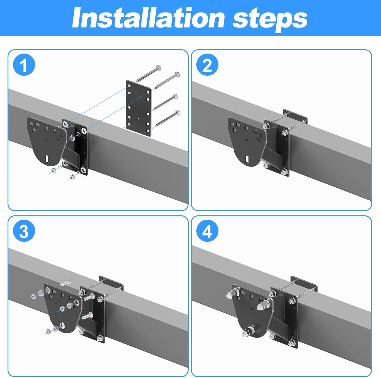 Trailer Spare tire Mount - Spare Tire Carrier-, Fits Most 4,5& 6 Lugs Wheels, Hold 4″,4.25", 4.5″, 4.75″, 5″,5.32″,and 5.5″Bolt Patterns, Max Loading 150 LBS,Easy to Install (3 hub Bolts 4-5.5")
