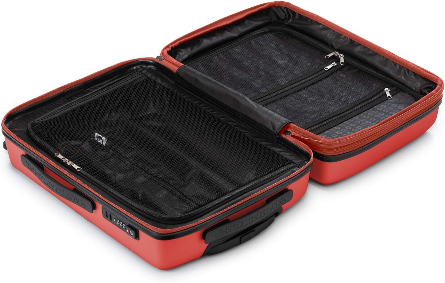 HAUPTSTADTKOFFER Mitte - Set of 3 Suitcases - Hand Luggage Suitcase 55 cm, Medium Suitcase 68 cm + Large Travel Suitcase 77 cm, Hard Shell ABS, TSA, Coral