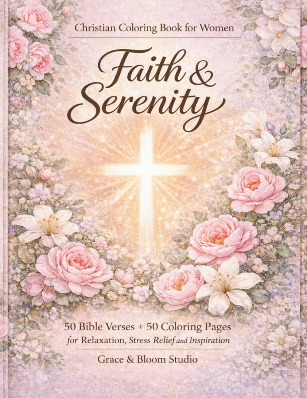 Christian Coloring Book for Women: 50 Bible Verses + 50 Coloring Pages for Relaxation, Faith and Stress Relief