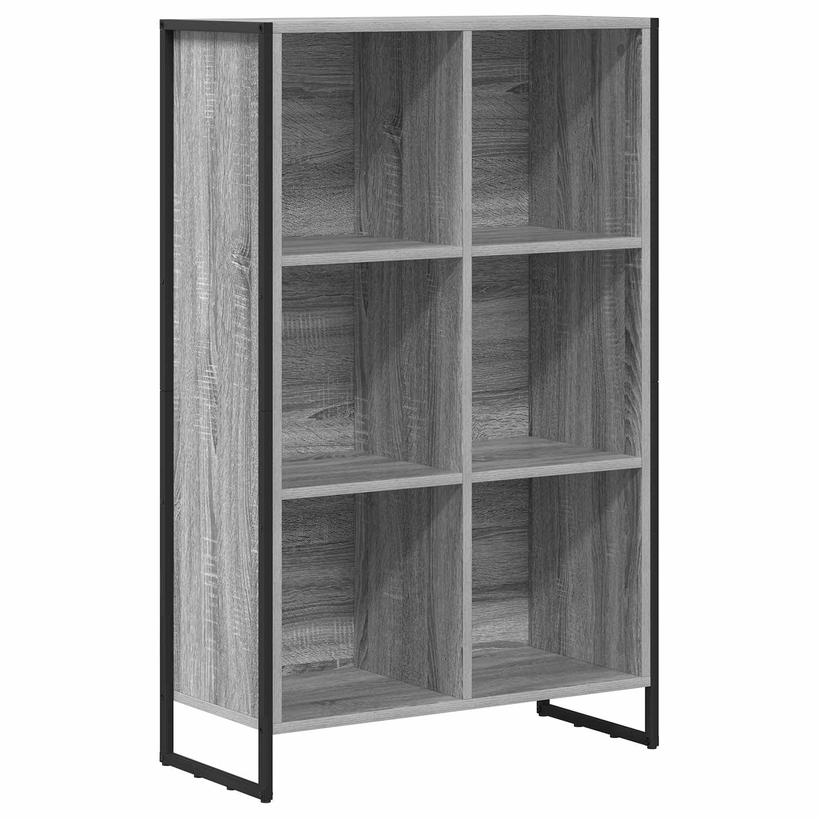 Librería Sonoma gris duradera con patas de acero y acabados modernos