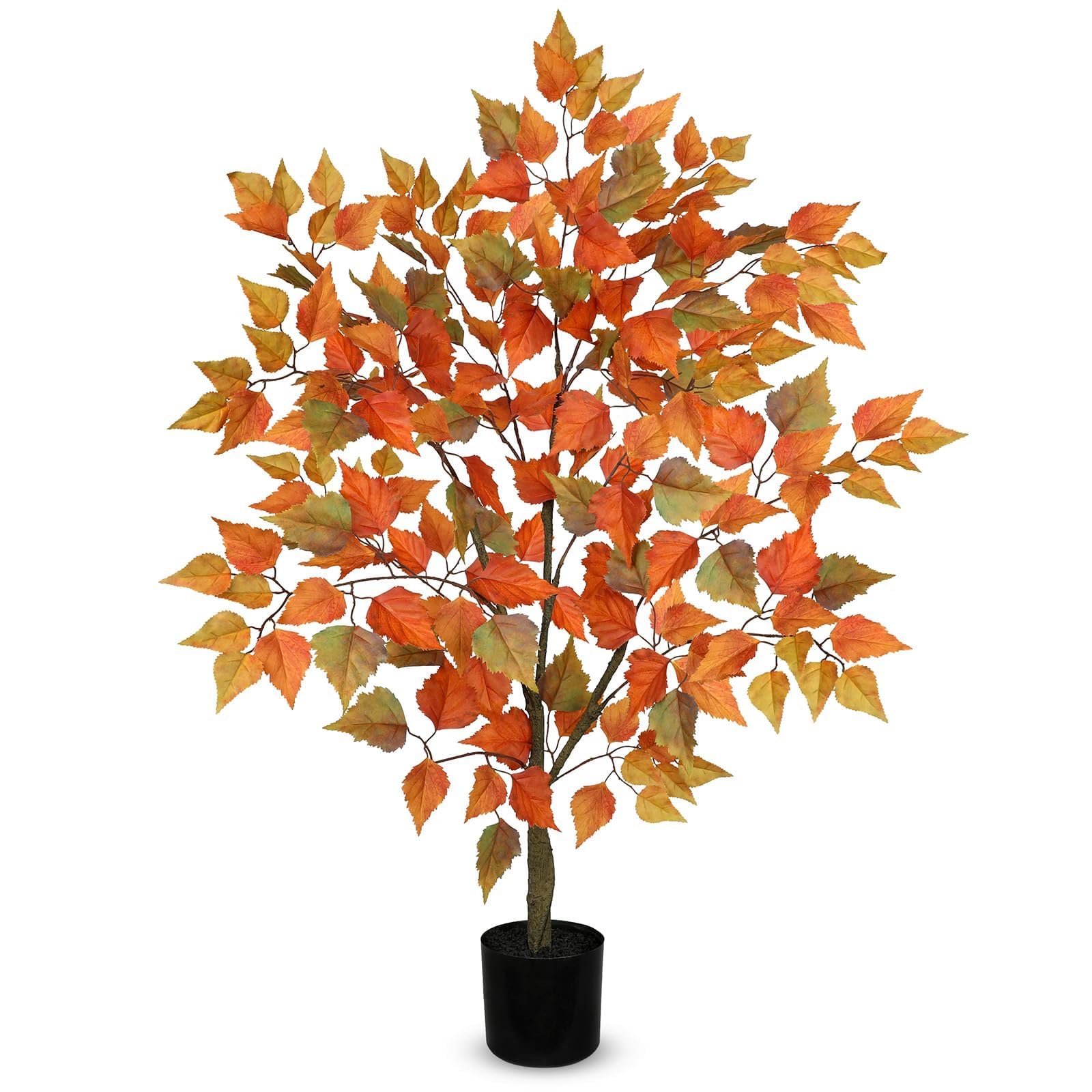 Artificial Fall Tree with Pot, 40.5 Tall Fake Birch Tree