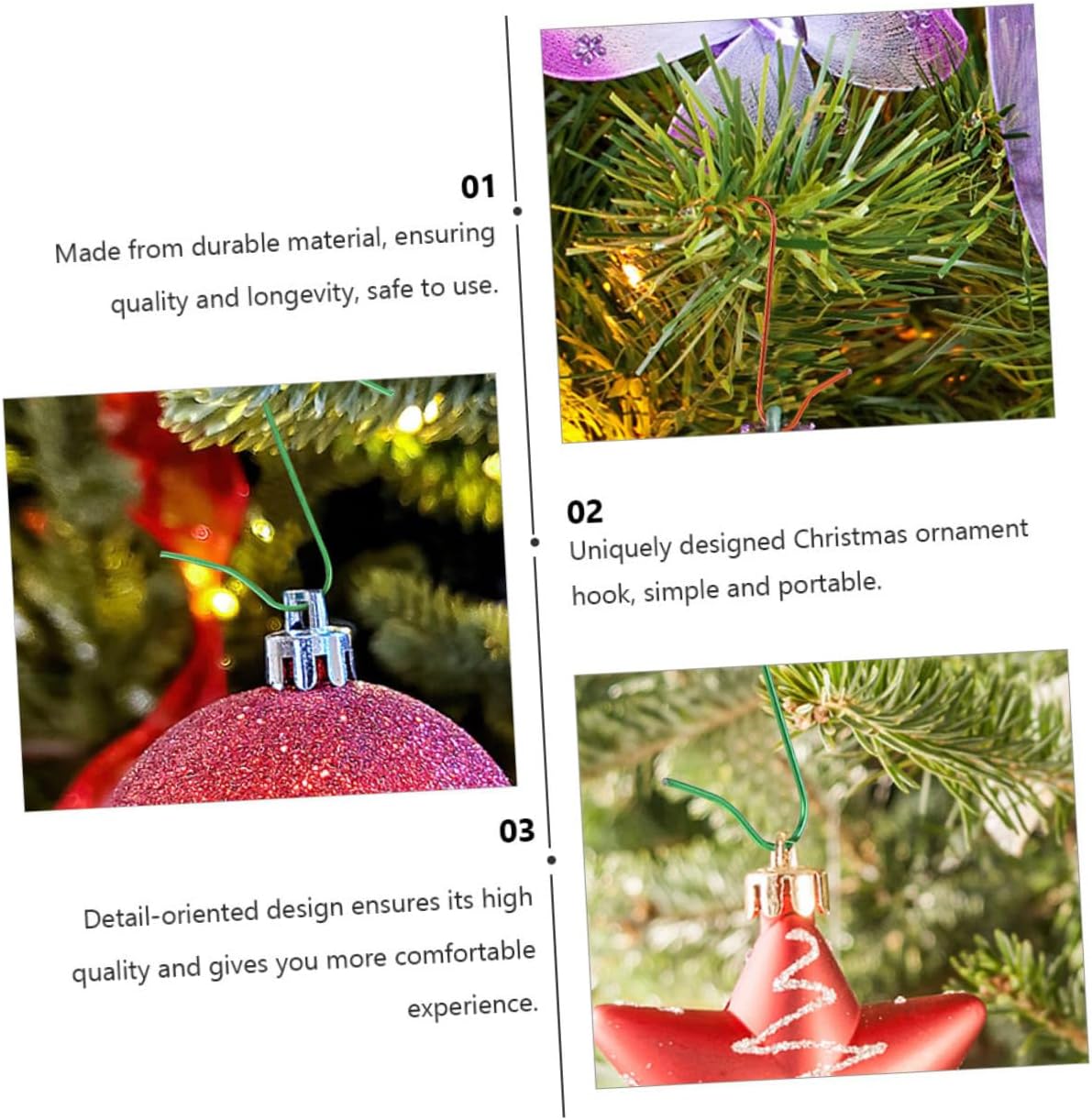 STOBAZA 300pcs Christmas Wreath Hooks Creative Metal Hangers for Xmas Tree Decorations Hanging Hooks for Ornaments for Holiday Decor and Everyday Use
