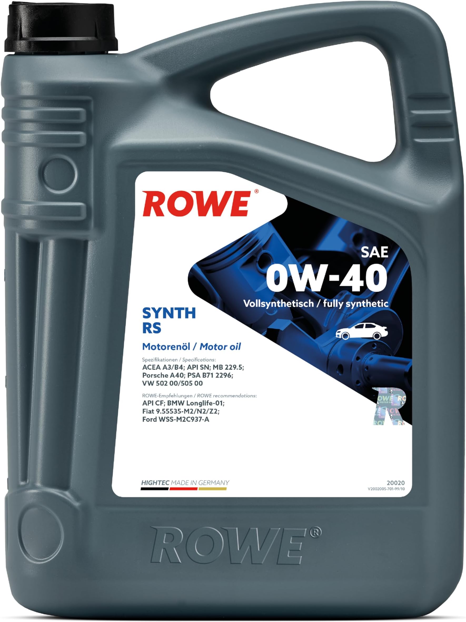 Hightec Synt. RS SAE 0W-40 Engine Oil - 5 Litre