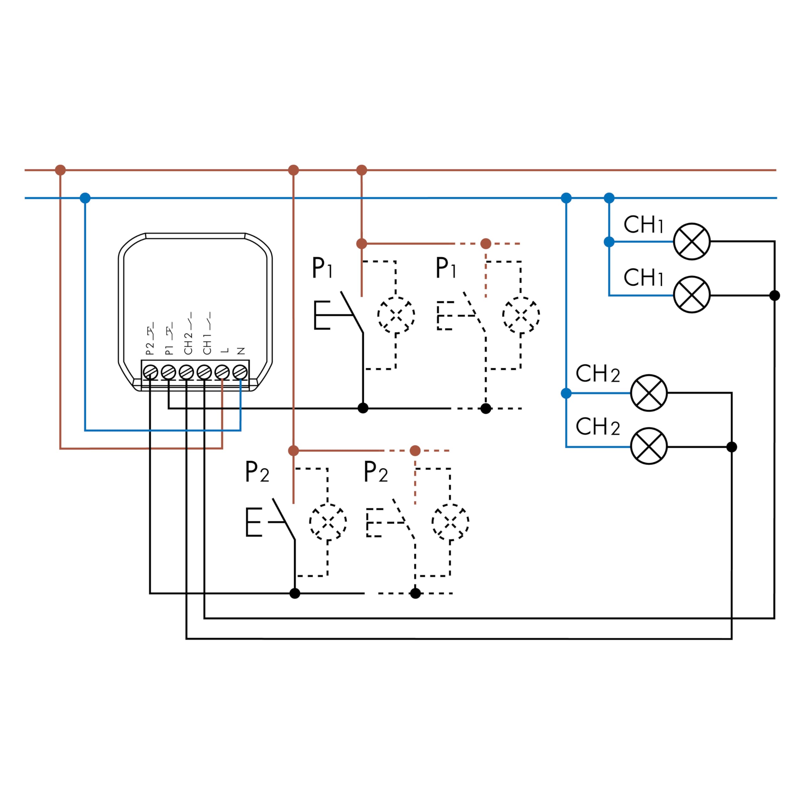 Finder Relè multifunzione Bluetooth YESLY Tipo 13228230B000 2 contatti. Adatto per controllo di luci e ventole. Programmabile tramite App Finder YOU