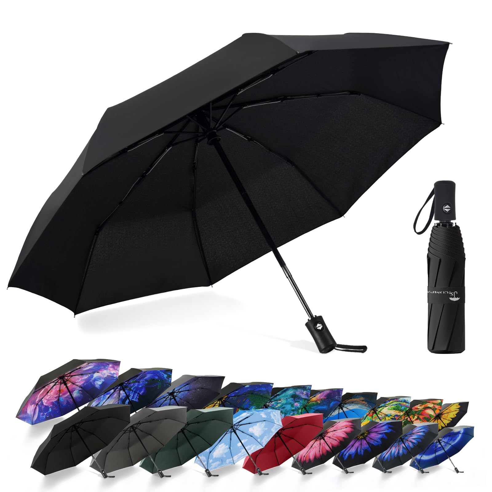 Travel Umbrella Windproof Automatic Umbrellas Small Compact UV Sun Protection Factory Outlet Umbrella
