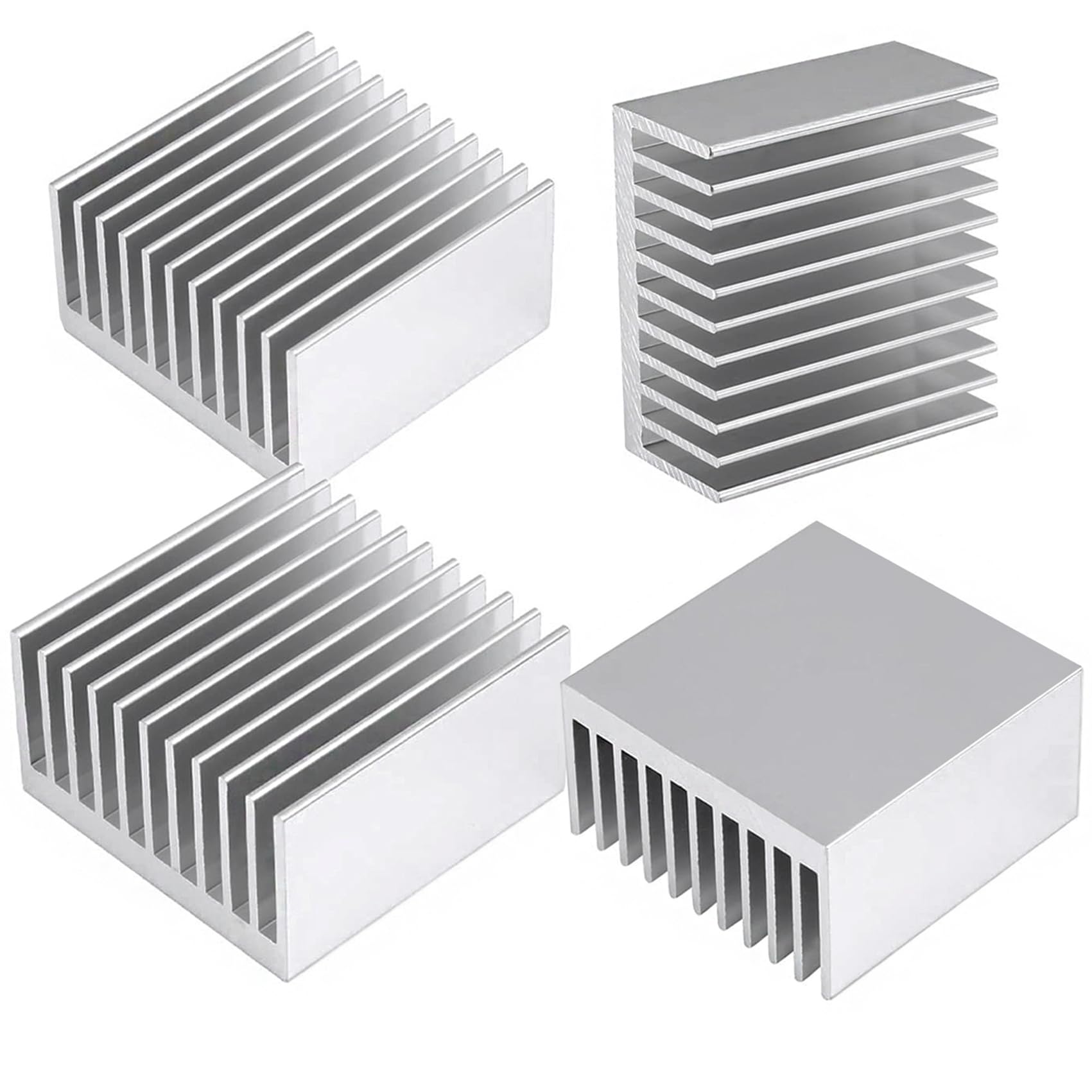 4PCS Heat Sink Kit 40x40x20mm Aluminium Heatsink Cooler 40mm for Cooling VRM GPU Stepper Driver 3D Printers Stepper Motor NEMA 17, TEC1-12706 Thermoelectric Peltier Led