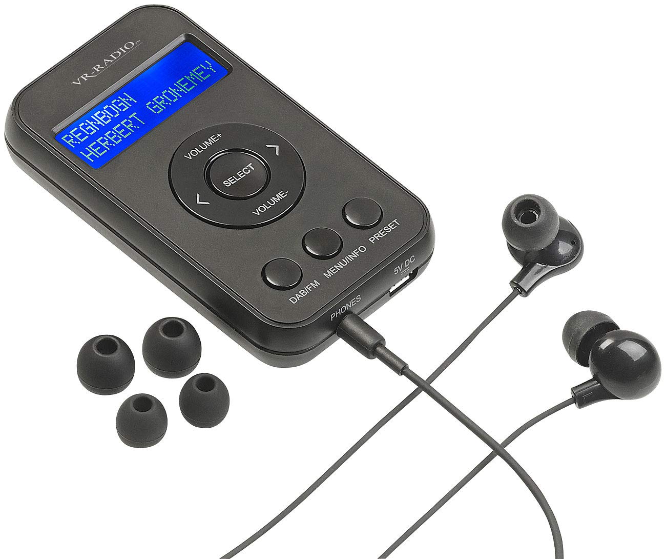 VR-Radio Radio: Digitales Taschenradio mit DAB+/FM, Akku, LCD-Display, DRC & Ohrhörern (Taschenradio mit Kopfhörer, Mini, Plus)
