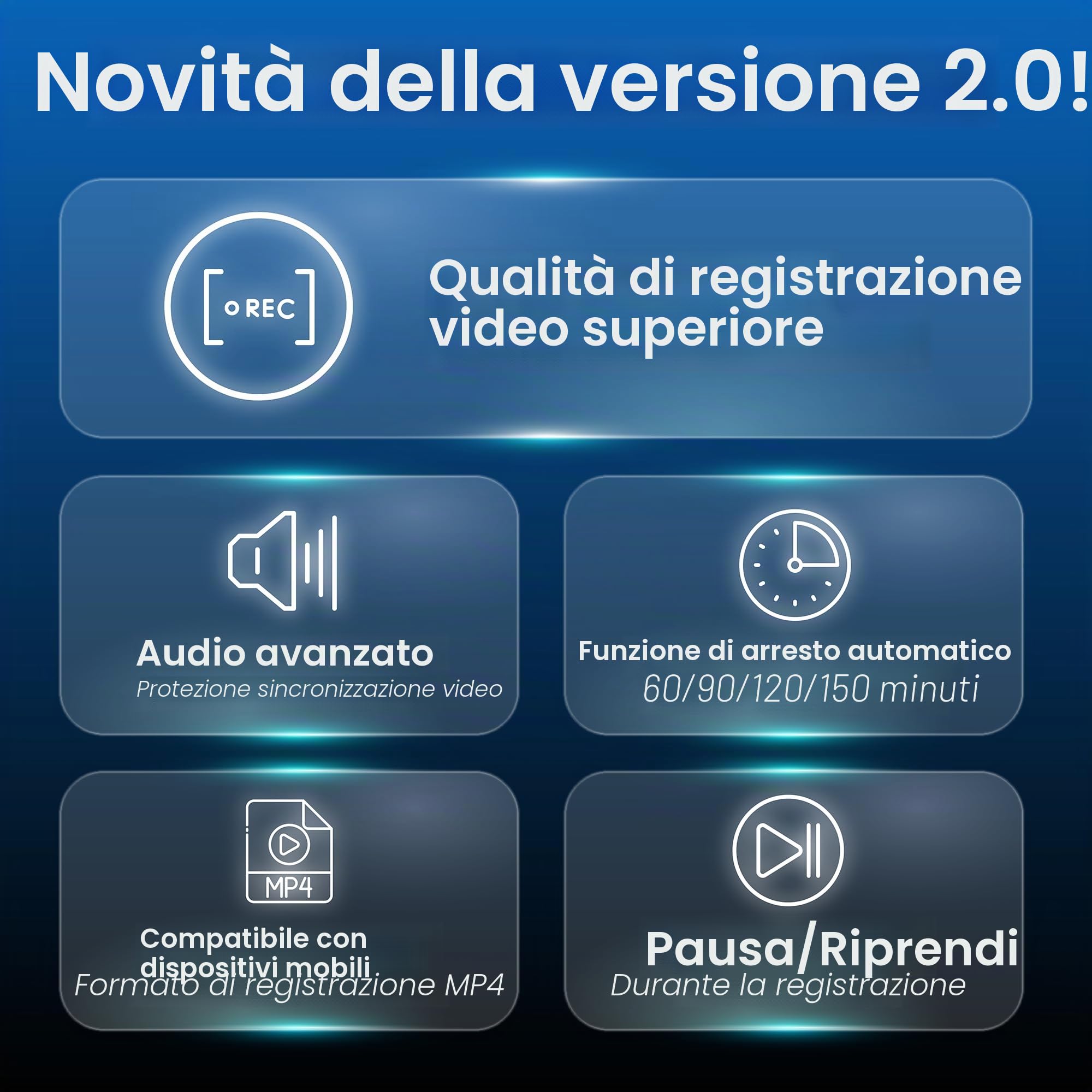 ClearClick Video to Digital Converter 2.0 (seconda generazione) Mini Edition - Registra video da videoregistratori, nastri VHS, AV, RCA, Hi8, videocamere, DVD, sistemi di gioco