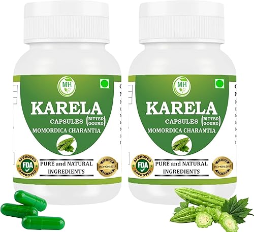 Morsan's Karela (Momordica charantia) Cápsulas, Pack de 2 x 60 x 500 mg. Veg. Cápsulas (2)