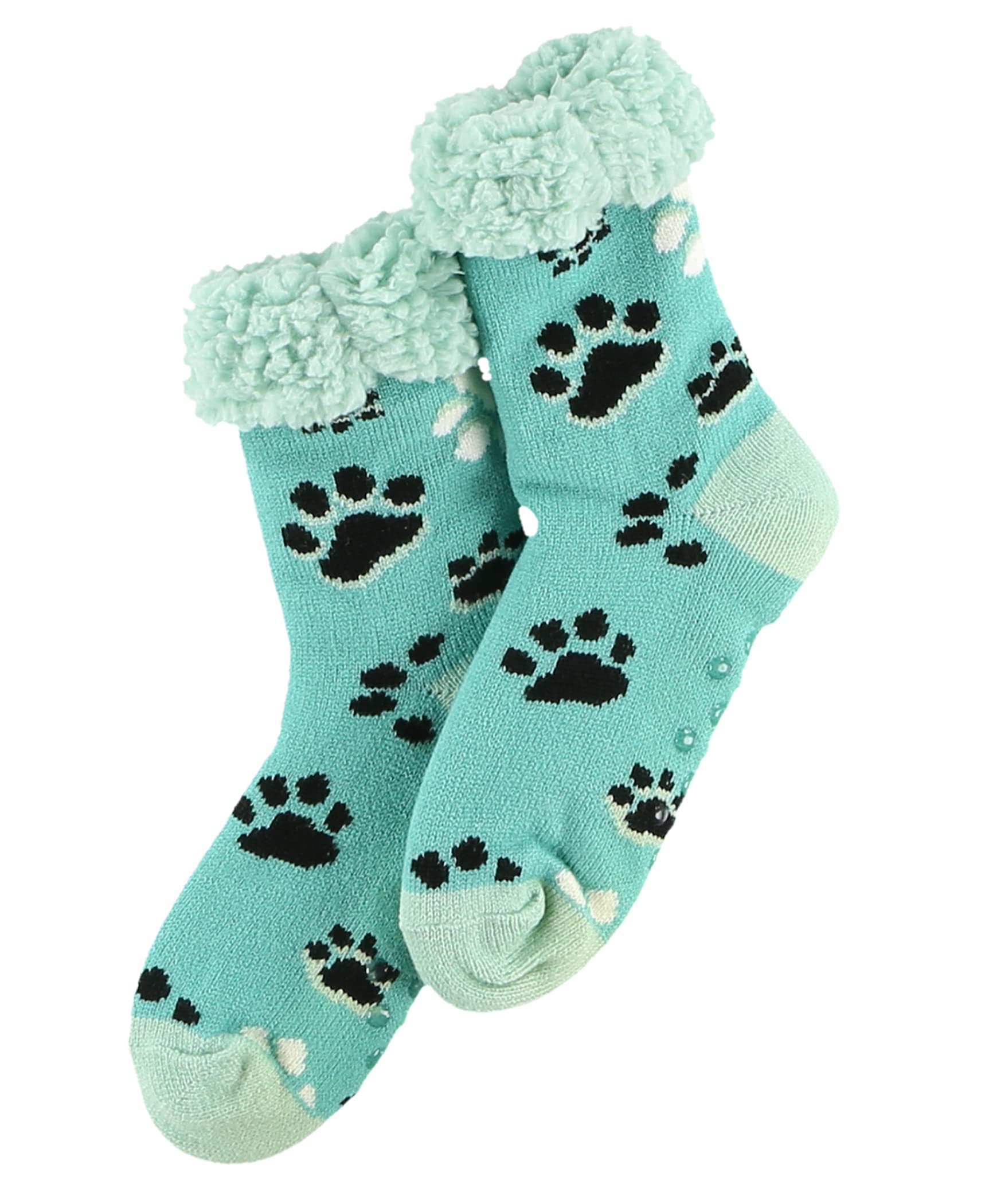 Plush Nonskid Socks With Cute Designs for Women, Fuzzy Sherpa Fleece-Lined