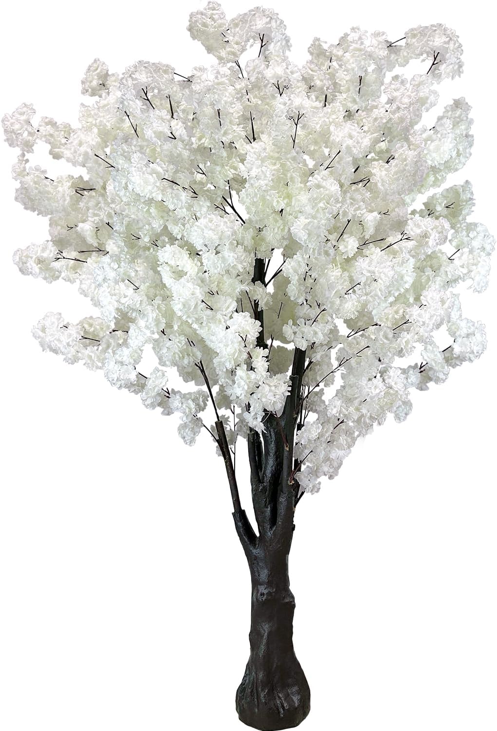 Artificial Cherry Blossom Trees Faux Cherry Blossom Tree White Tree for Office Home Wedding Office Living Room House Indoor Outdoor Decor（6.5ft/2m, Champagne）