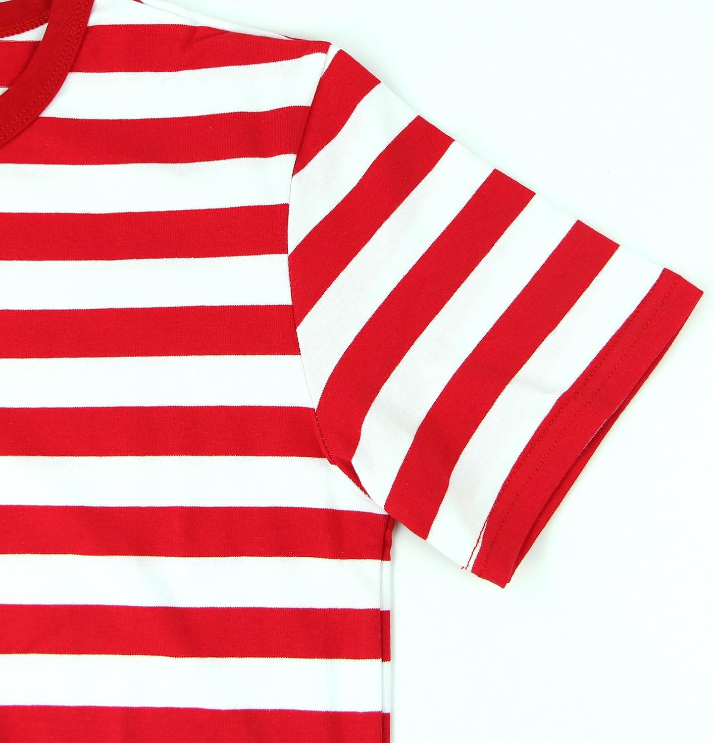 Kids Striped T-Shirt,Short Sleeve,Crew Neck,Boy Girls Summer Tee Top Halloween Costumes 3-12 Years
