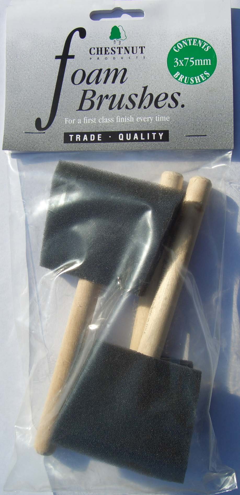 Chestnut Products Chestnut Fb75 Foam Brushes 75Mm, Pack Of 3
