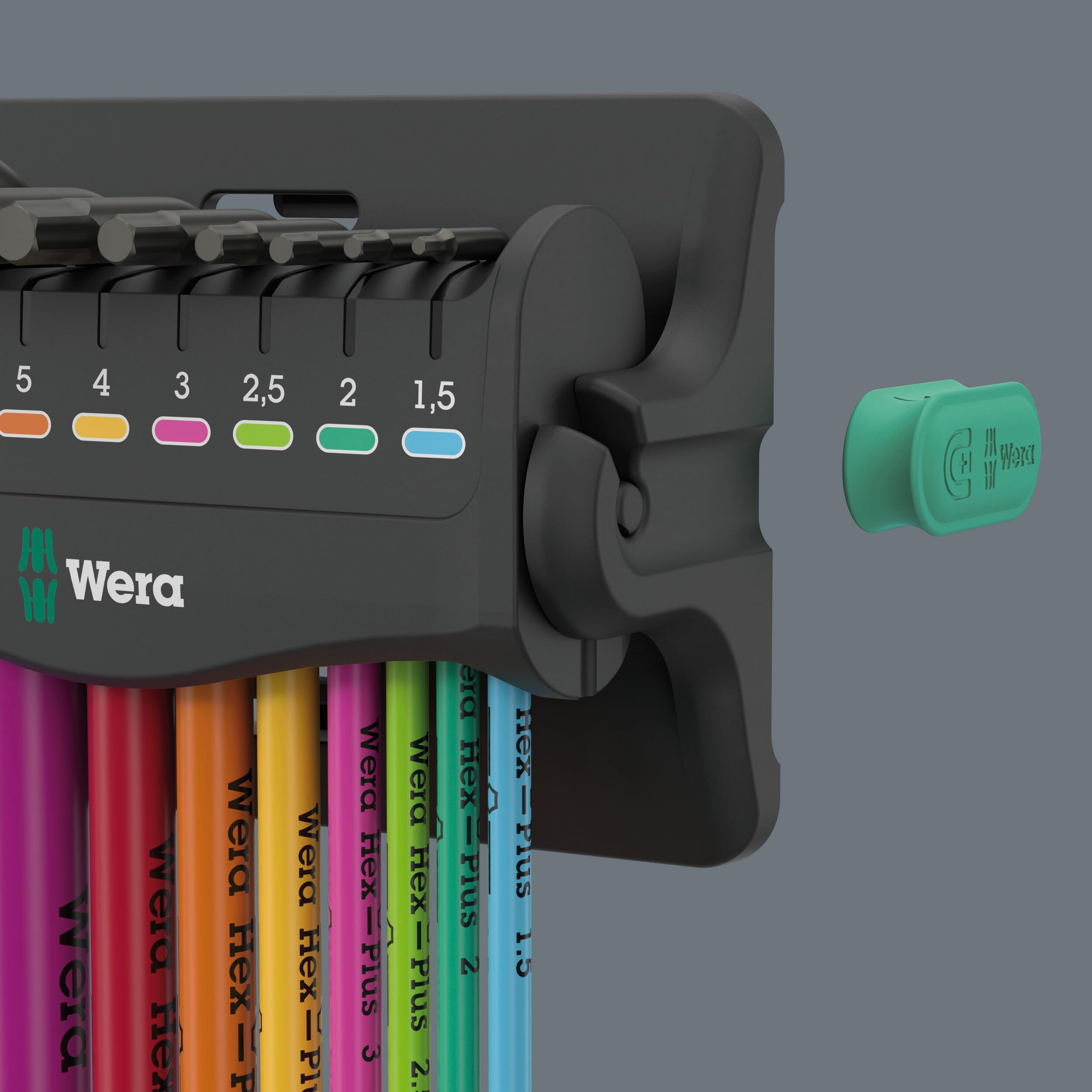 Wera 05133165001 950/9 Hex-Plus Multicolour 3 Juego de llaves acodadas, métricas, BlackLaser, 12 piezas