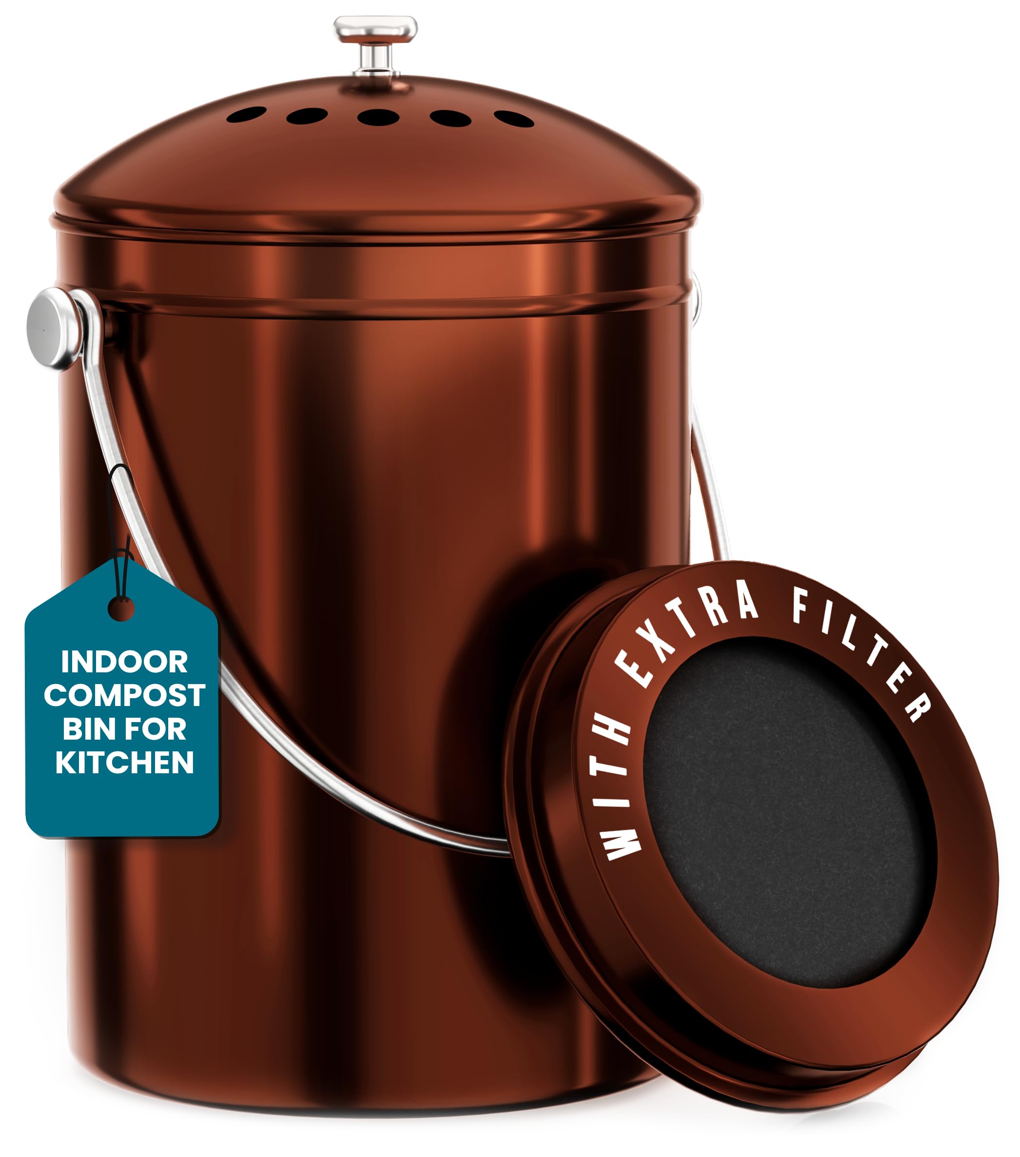 Countertop Compost Bin - Stainless Steel -8